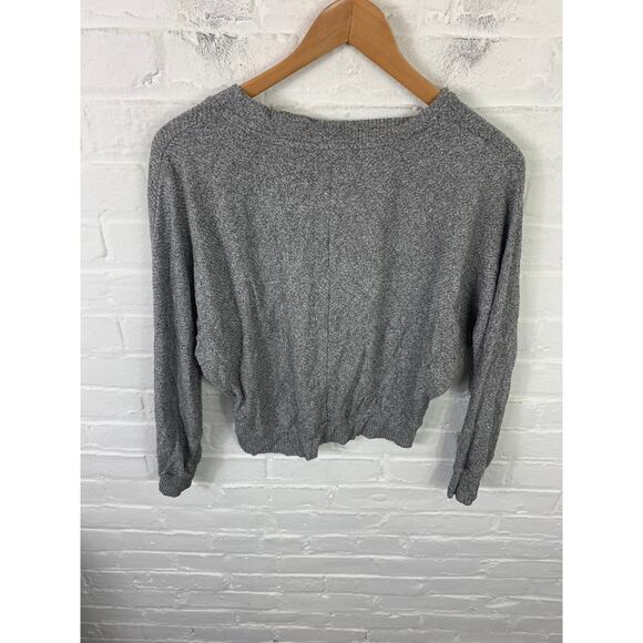 Joie Women's V-Neck Pullover Sweater Ribbed Long Sleeve Heather Gray Size XS - Picture 2 of 5